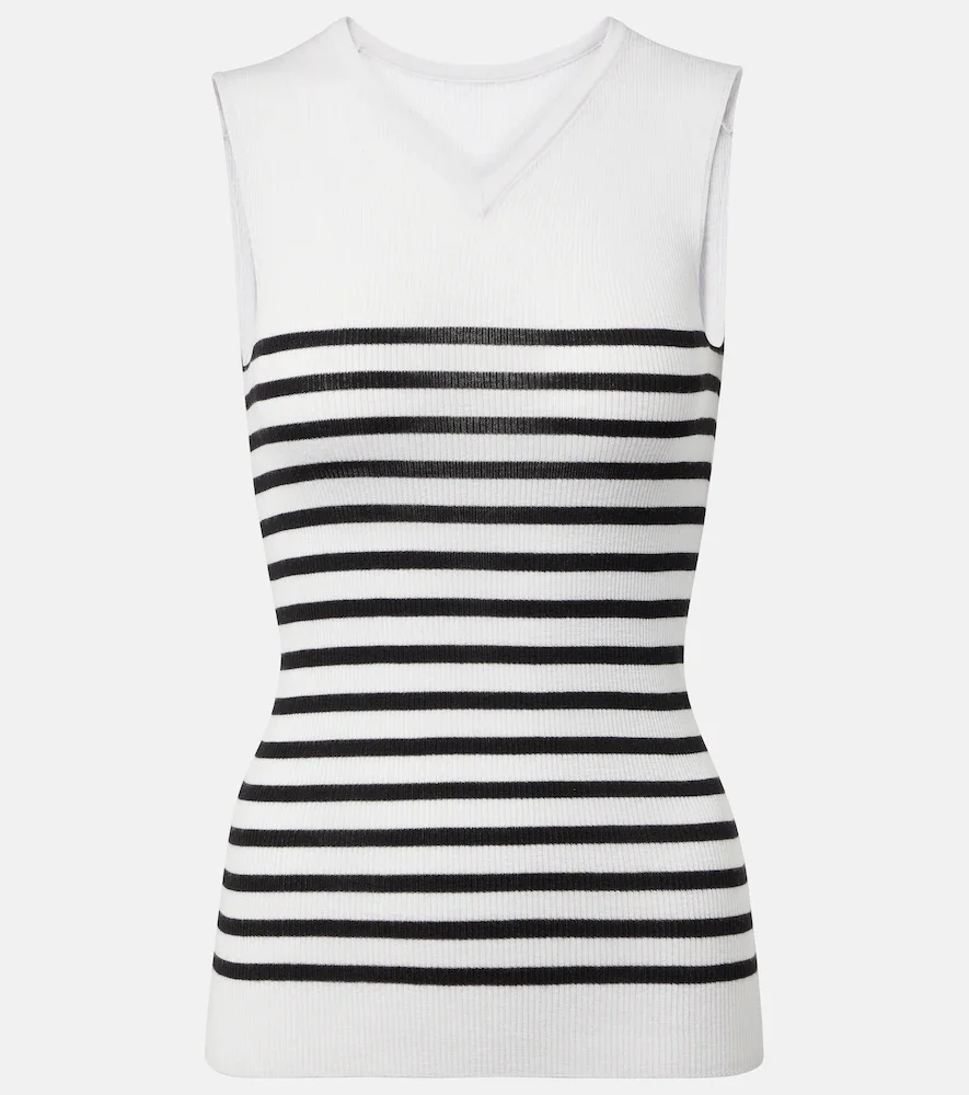 Renato striped wool-blend top