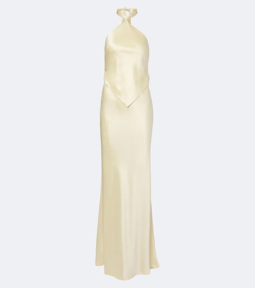 Retrofête Ester halterneck satin gown