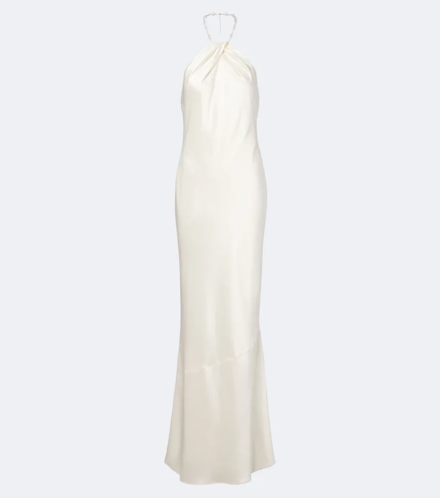 Retrofête Robe longue de mariée Anat en satin