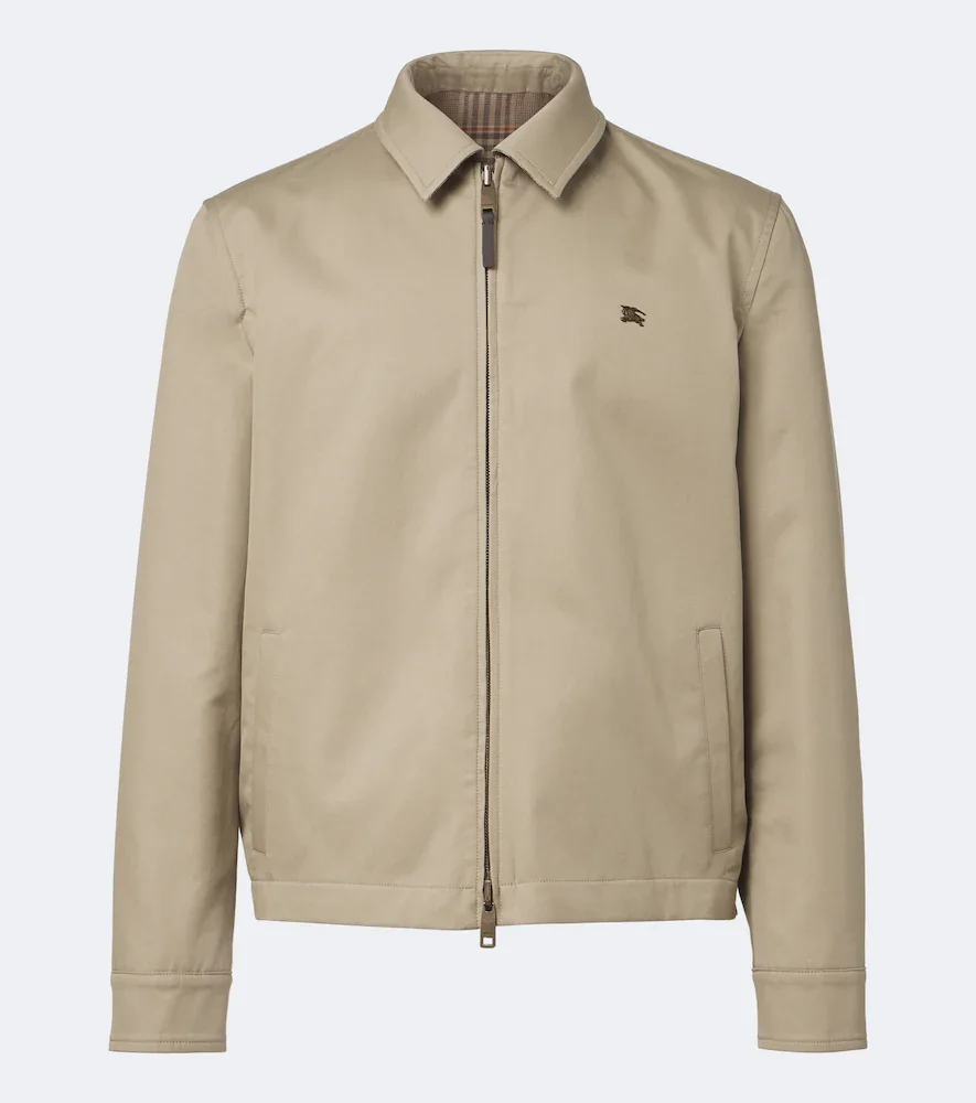 Reversible cotton gabardine blouson ajcket