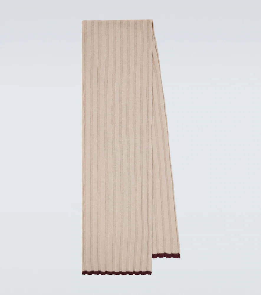 Ribbed-knit cashmere scarf