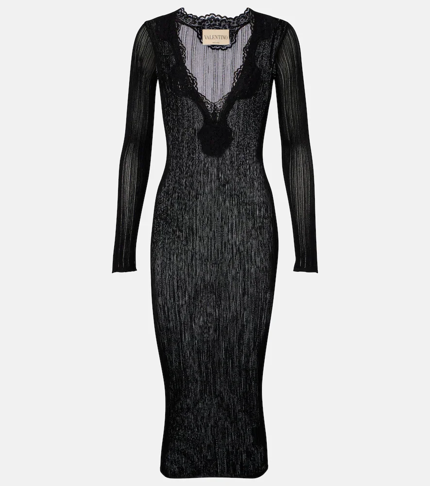 Ribbed-knit midi dress