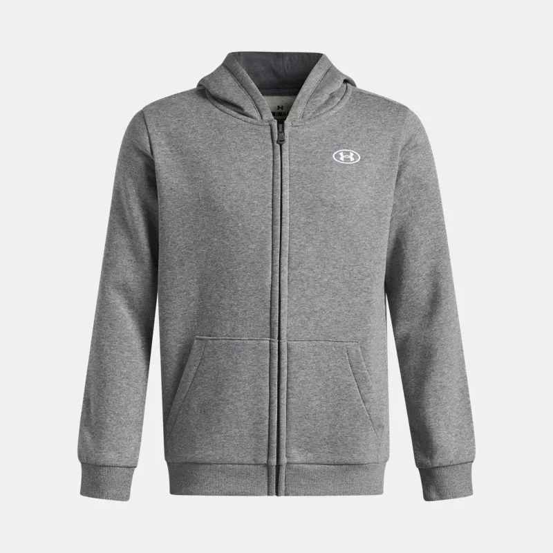 Rival Fleece Boys' Full-Zip Hoodie Castlerock Light Heather White YSM (50 - 54 in)