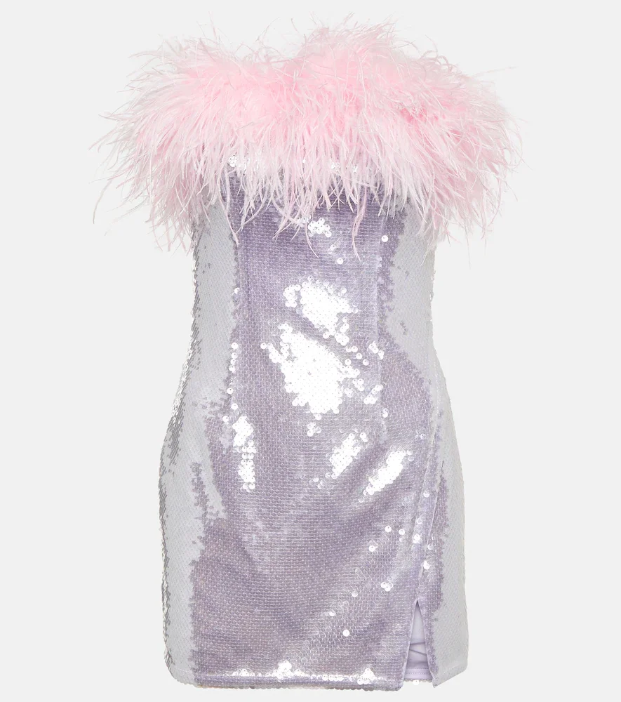 Robe à sequins et plumes