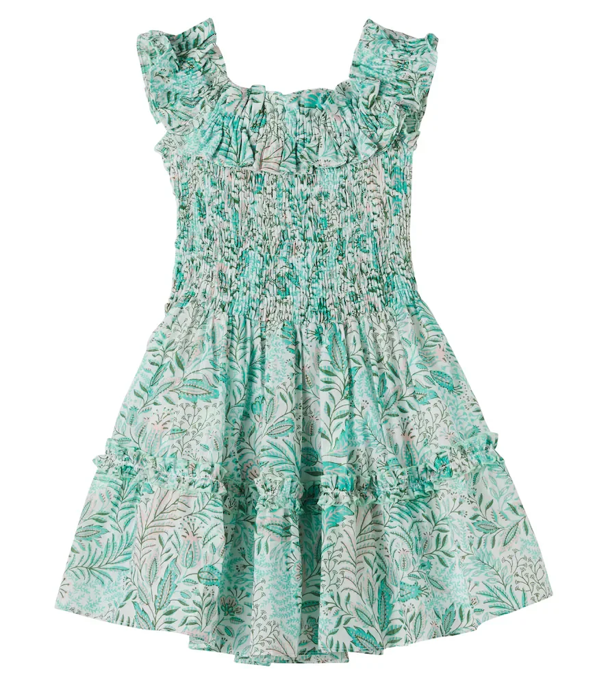 Robe Amber en coton mélangé imprimée à volants