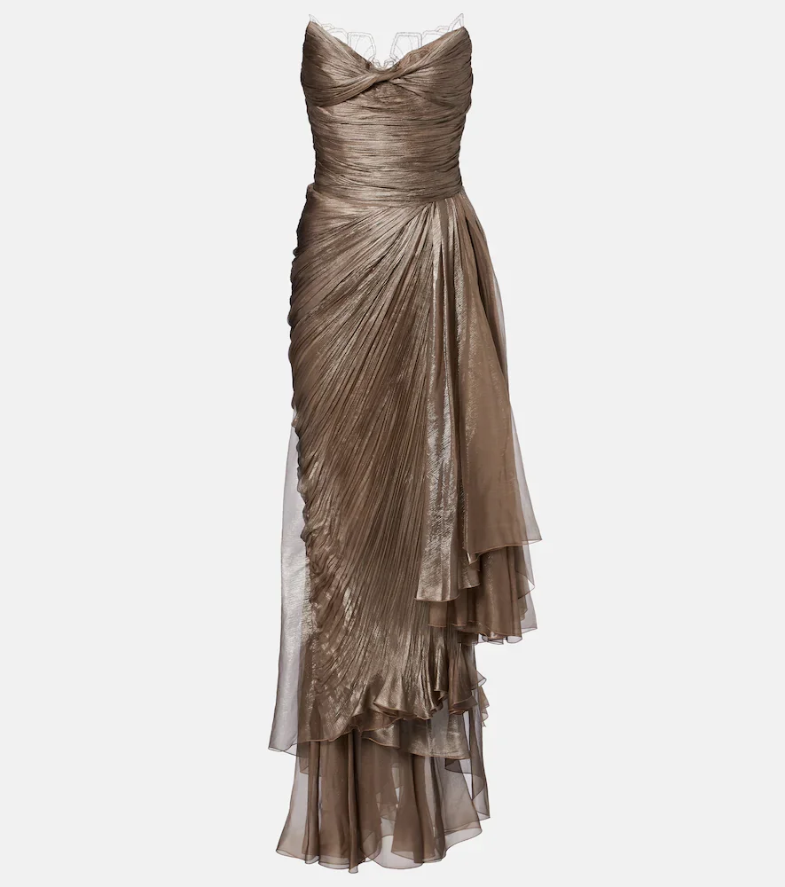 Robe bustier Jolie en soie à dentelle