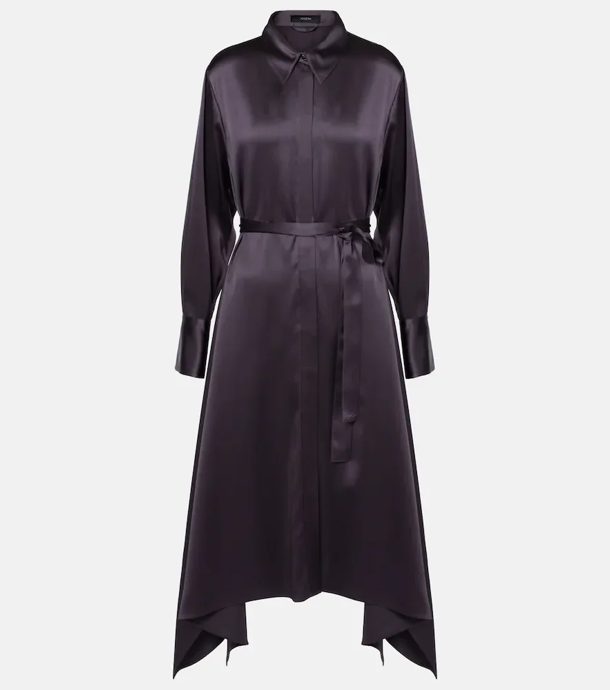 Robe chemise Cyprien en satin de soie