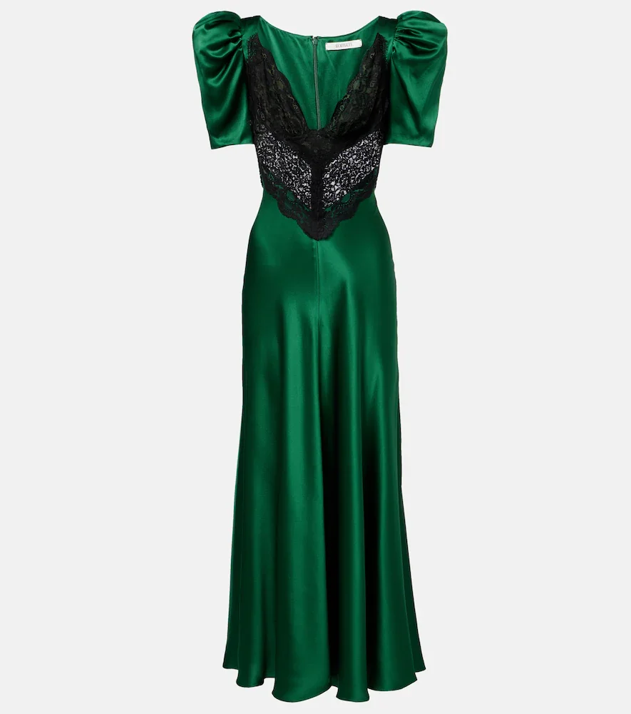 Robe de cocktail en soie et dentelle