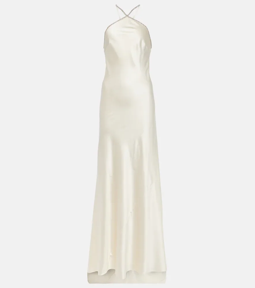 Robe de mariée en satin de soie à ornements