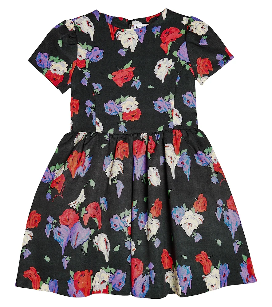 Robe en coton mélangé à fleurs