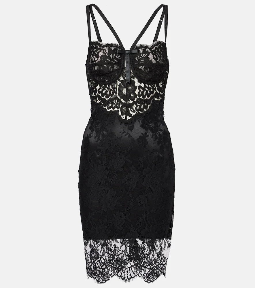 Robe en dentelle de coton mélangé
