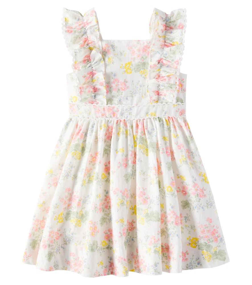 Robe en lin et coton à fleurs