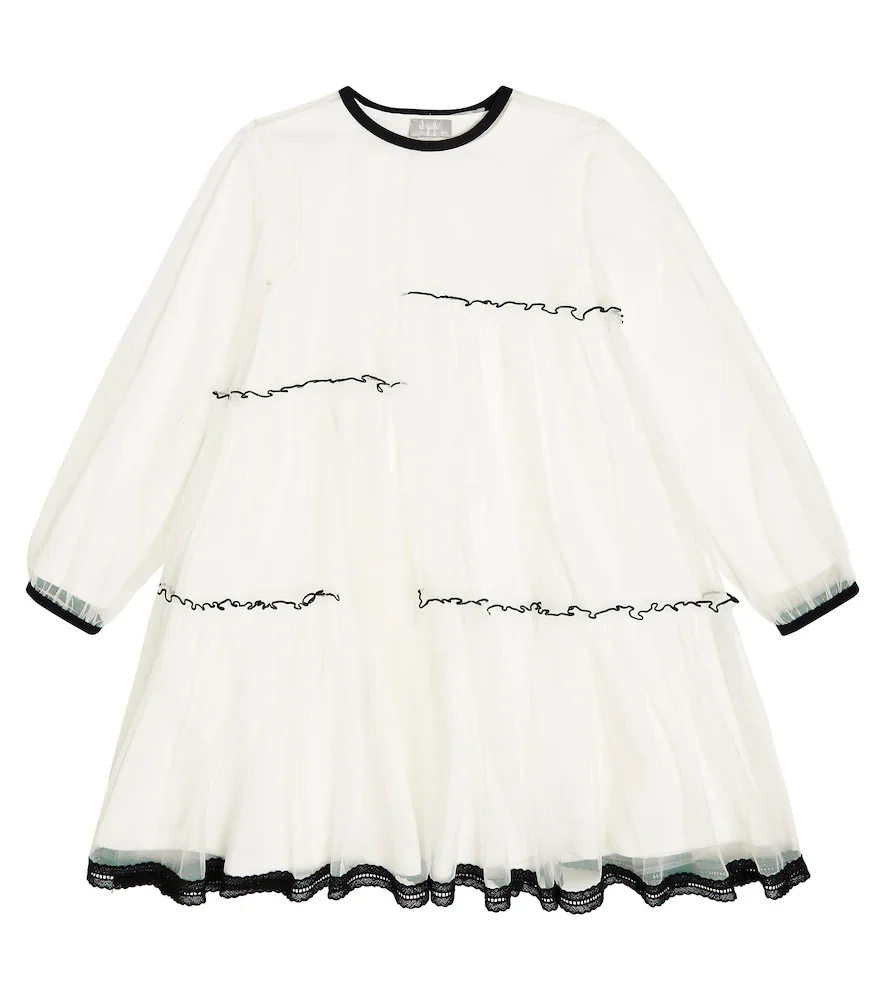 Robe en tulle et coton mélangé