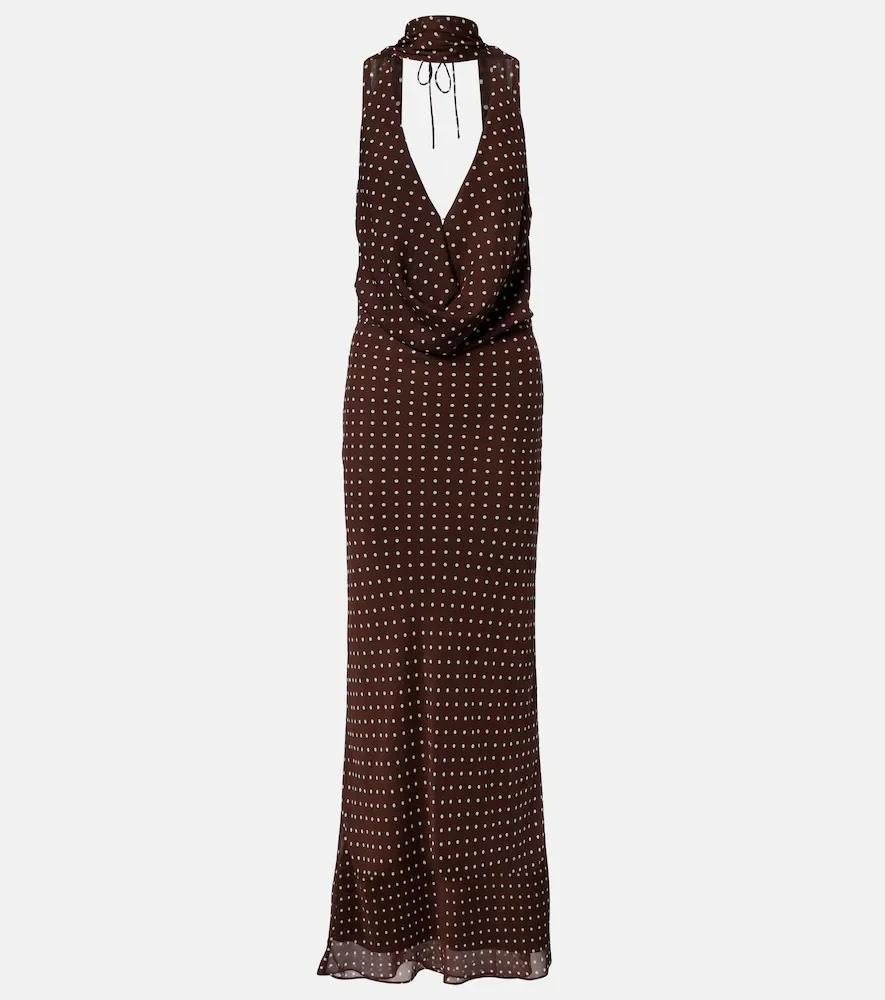 Robe longue à pois