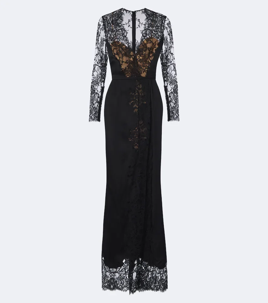 Robe longue en coton et soie mélangés