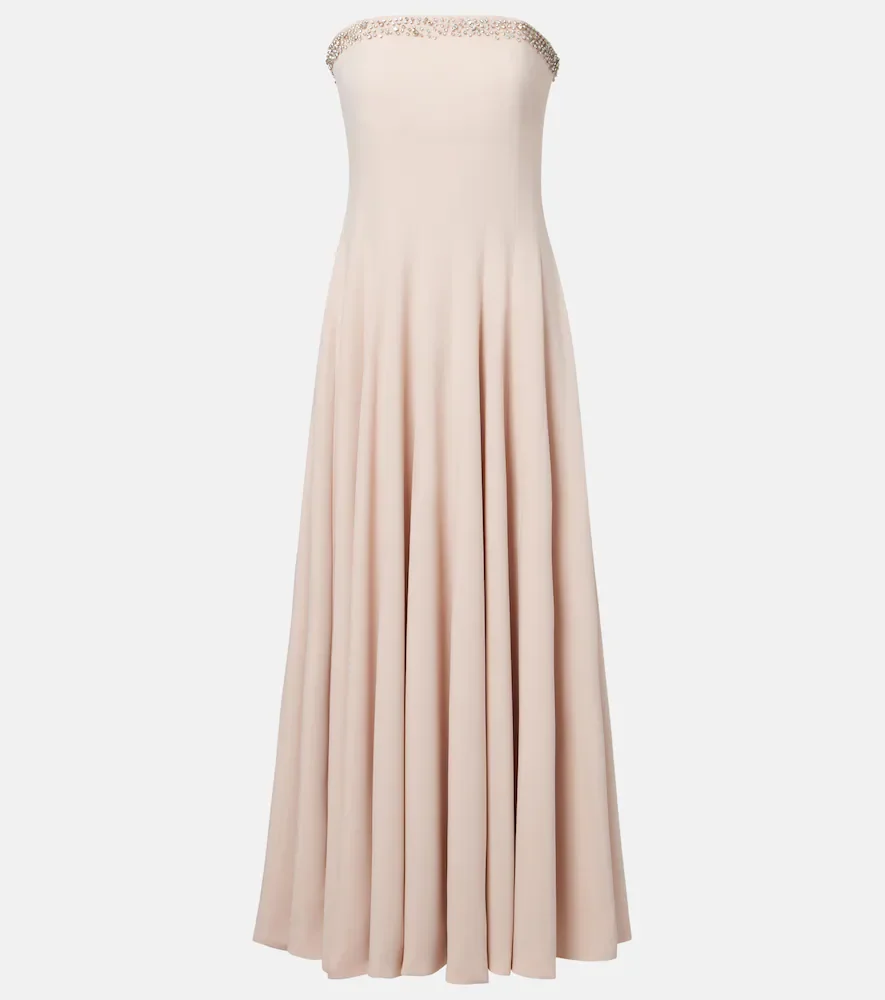 Robe midi Aldina en crêpe à cristaux