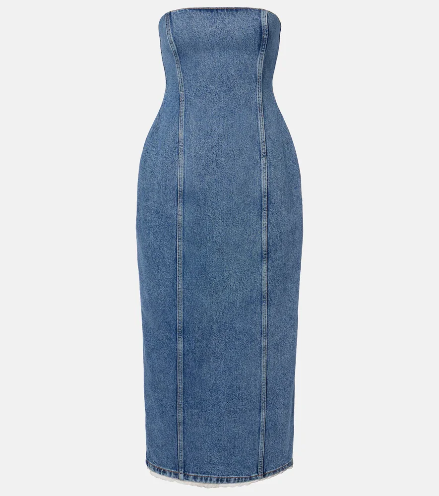 Robe midi bustier en jean