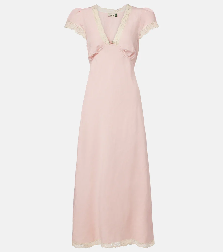 Robe midi Clarice en lin mélangé