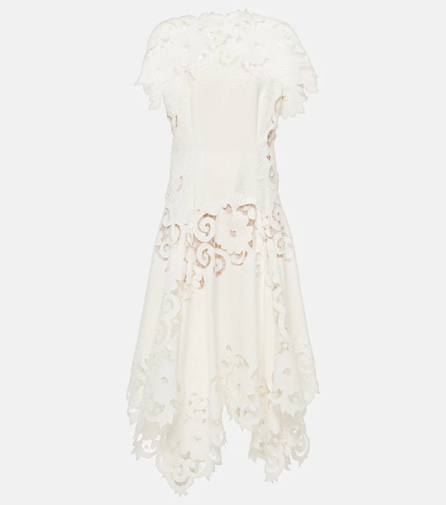 Robe midi en guipure