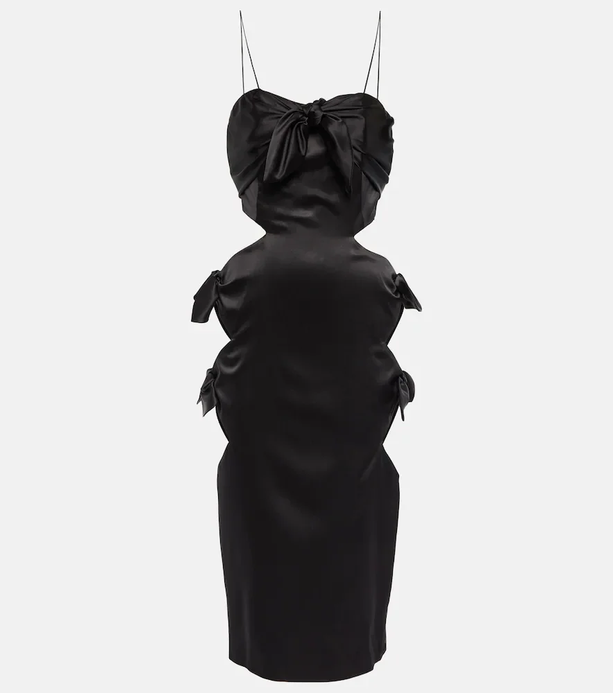 Robe midi en soie mélangée
