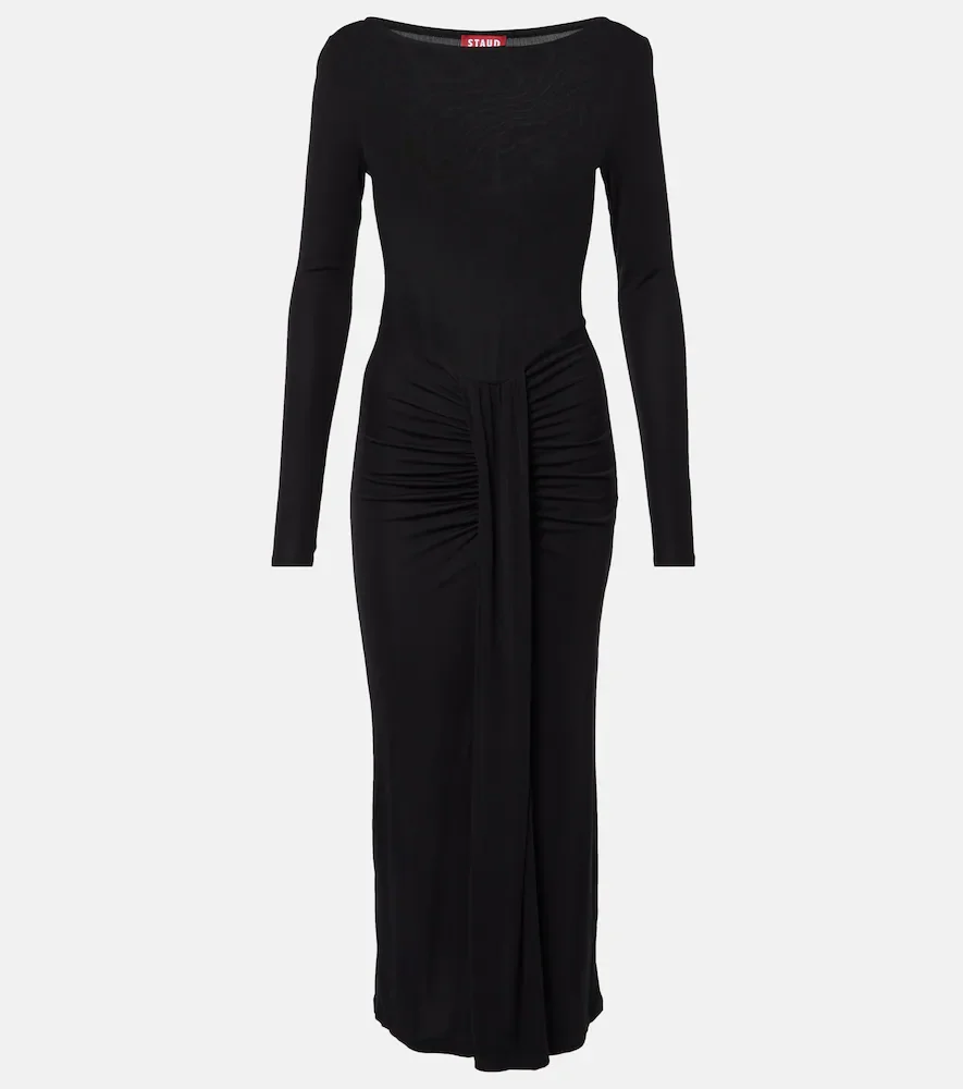 Robe midi froncée