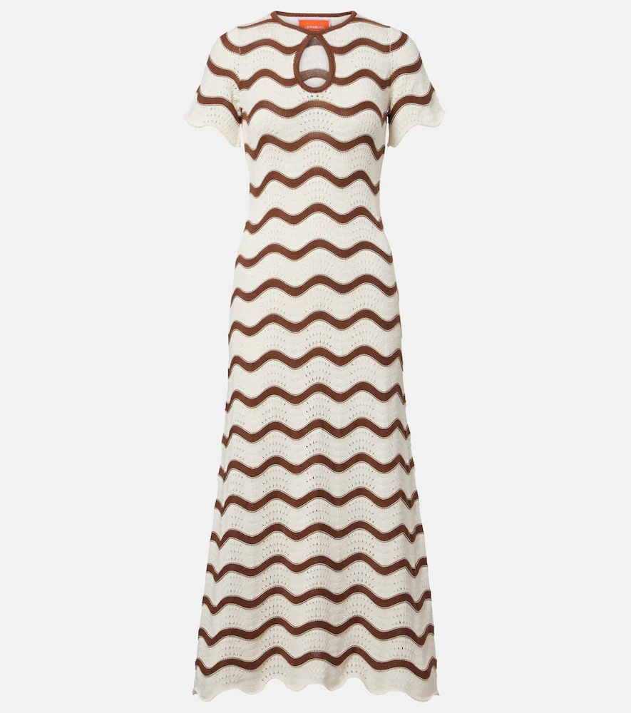 Robe midi Swing en coton à rayures