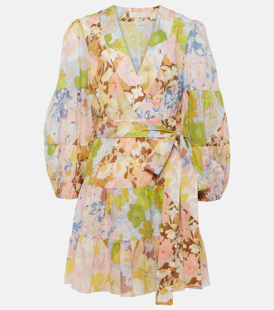 Robe portefeuille Pop en coton à fleurs