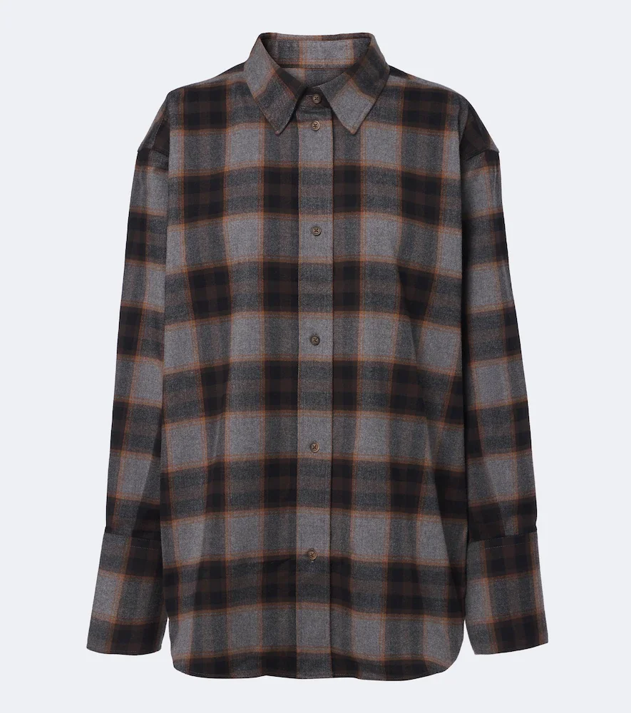 Róhe Checked cotton flannel shirt