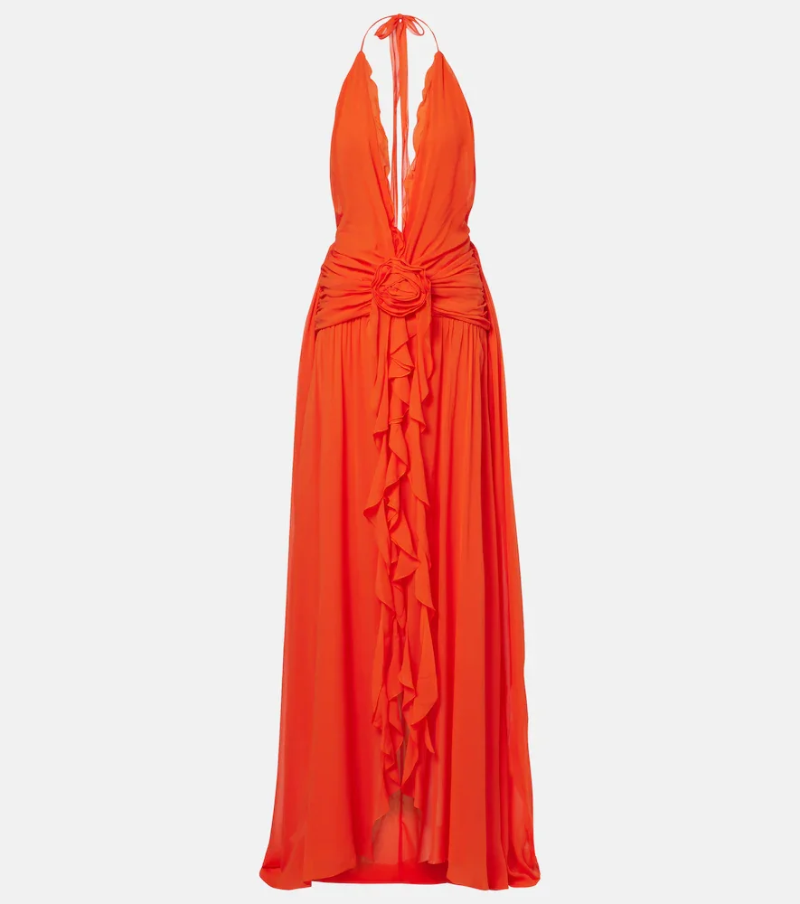 Ruffled georgette gown