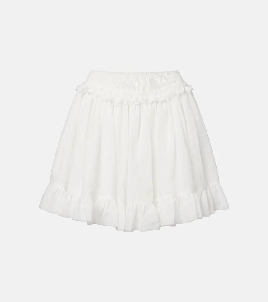 Ruffled poplin miniskirt