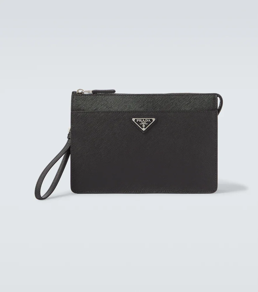 Saffiano leather pouch