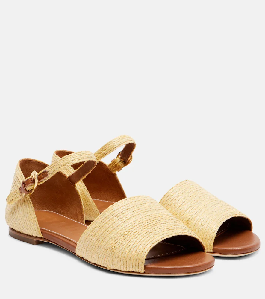 Sandales Catharine en raphia et cuir
