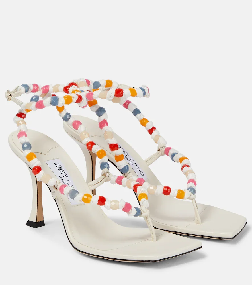 Sandalias Amiral 90 de piel adornadas