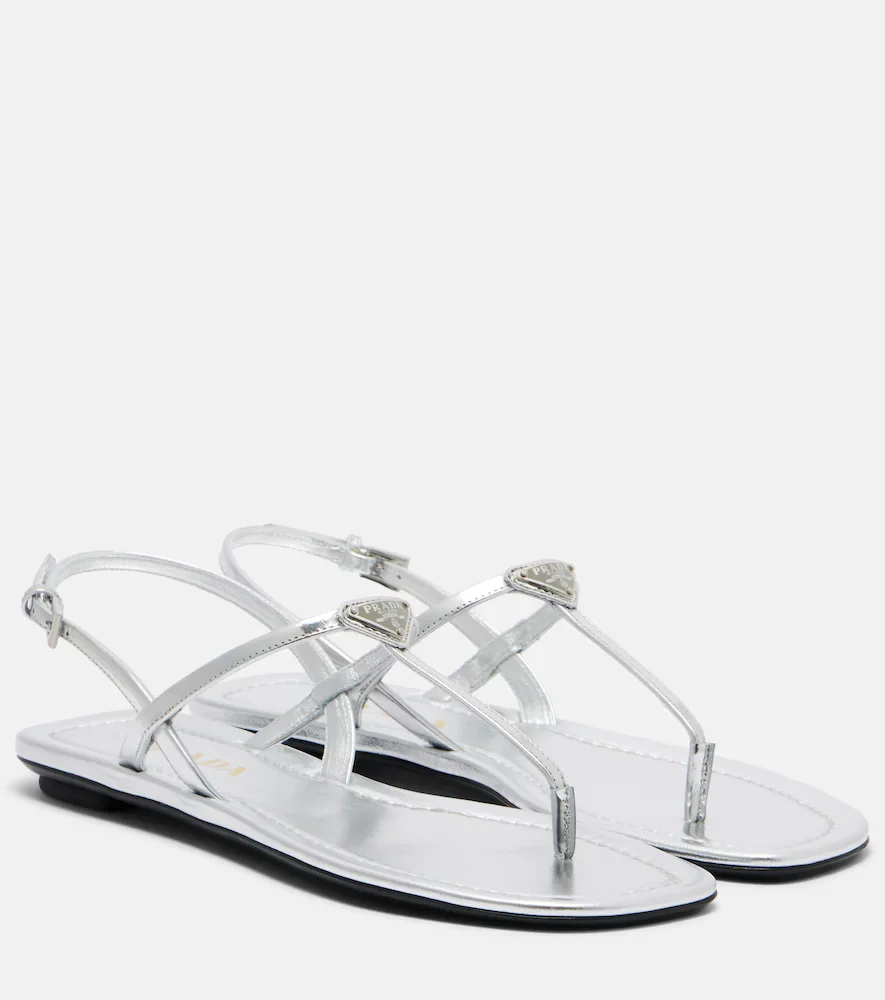 Sandalias de piel metalizada