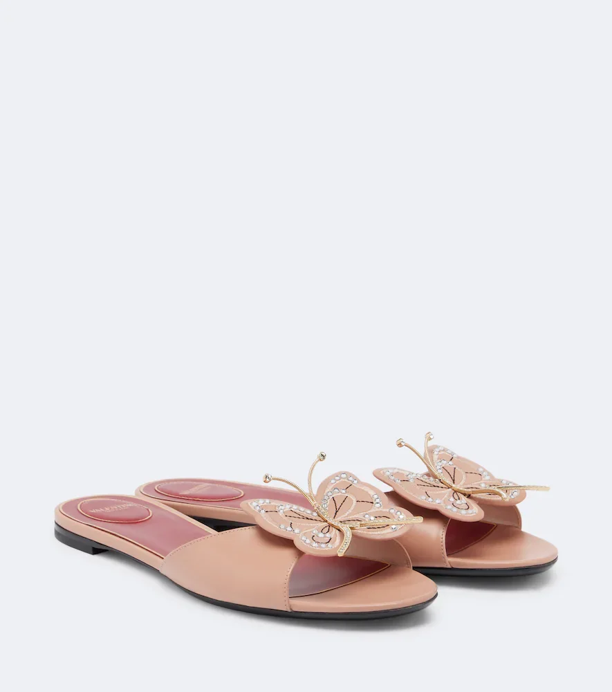 Sandalias Flutterby de piel adornadas