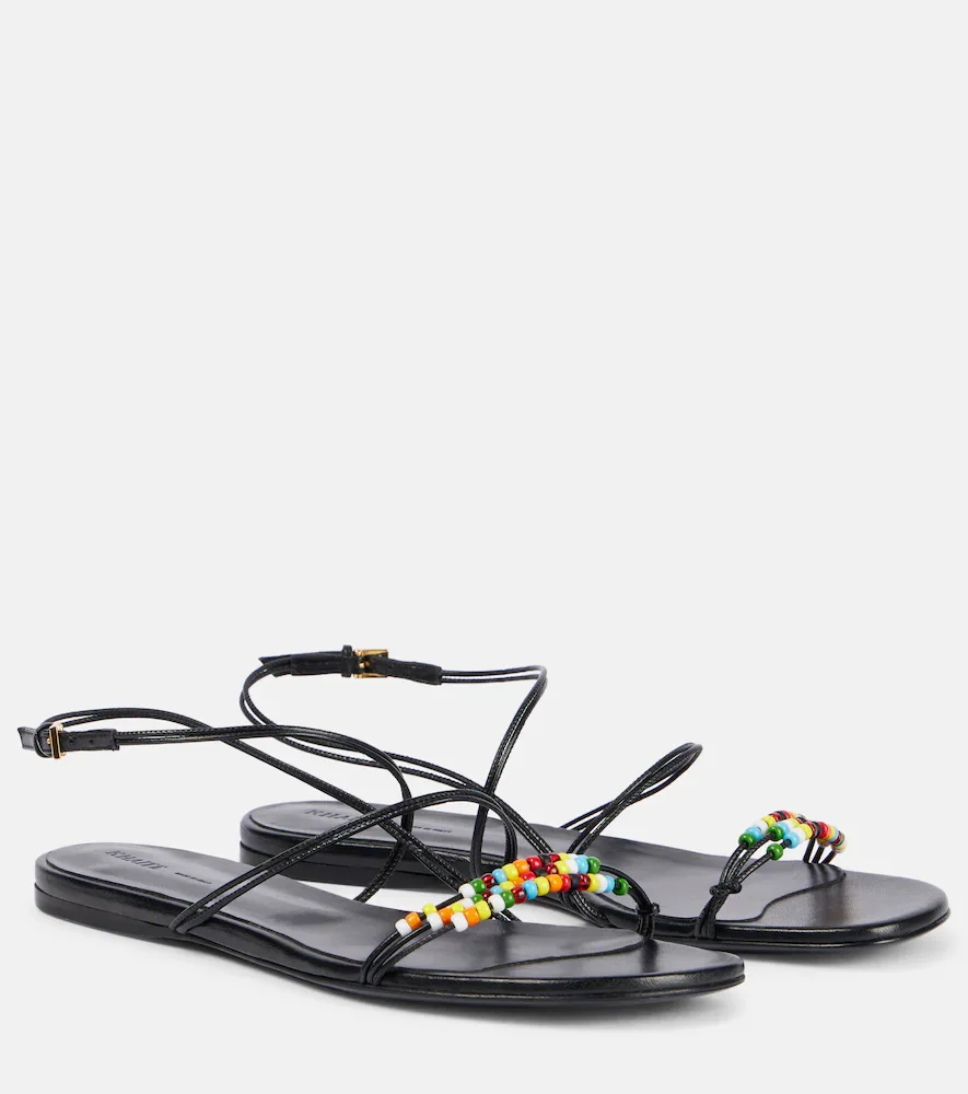 Sandalias Loop de piel con cuentas