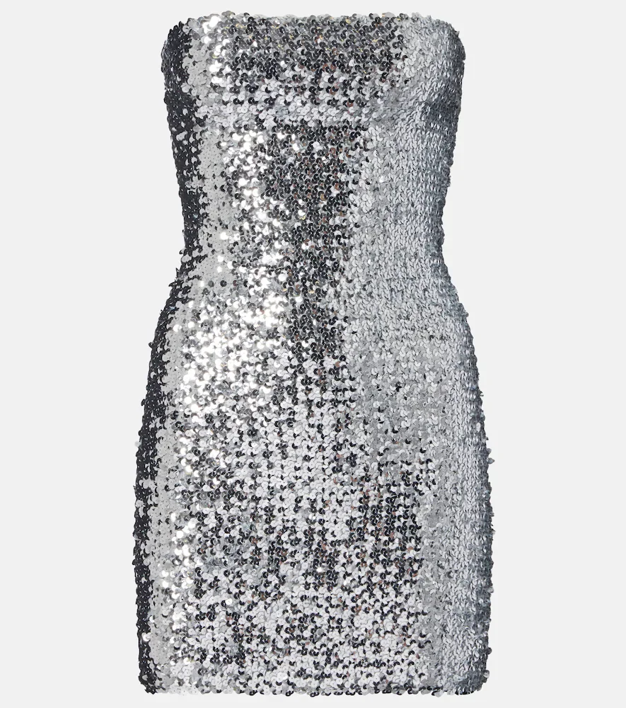 Sequined strapless minidress