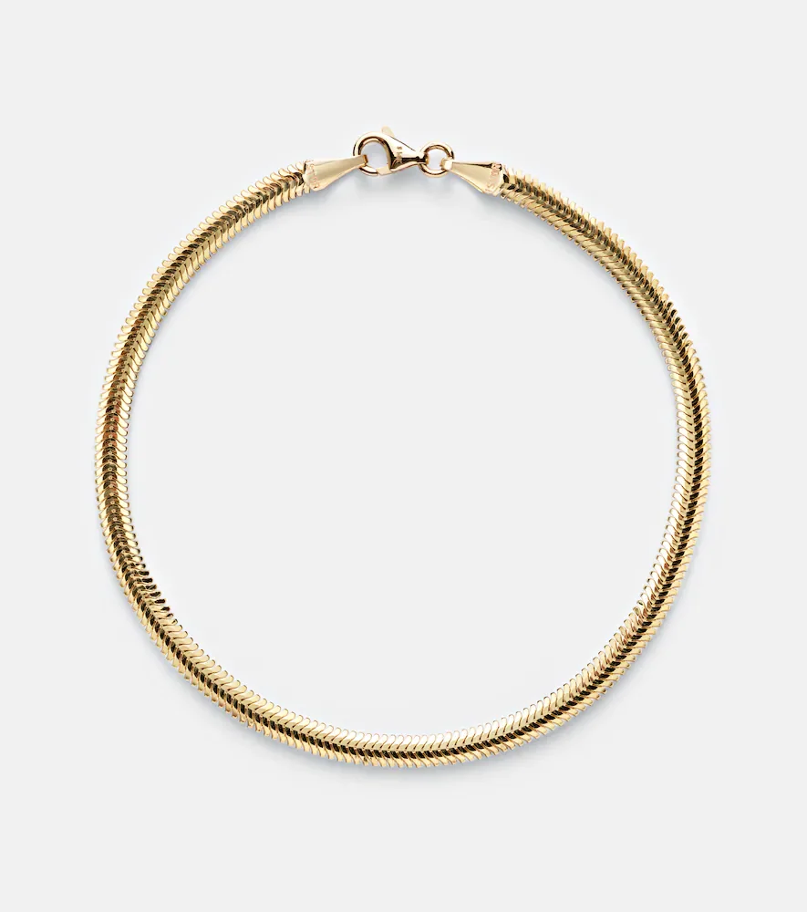 Serpentine 14kt gold chain bracelet