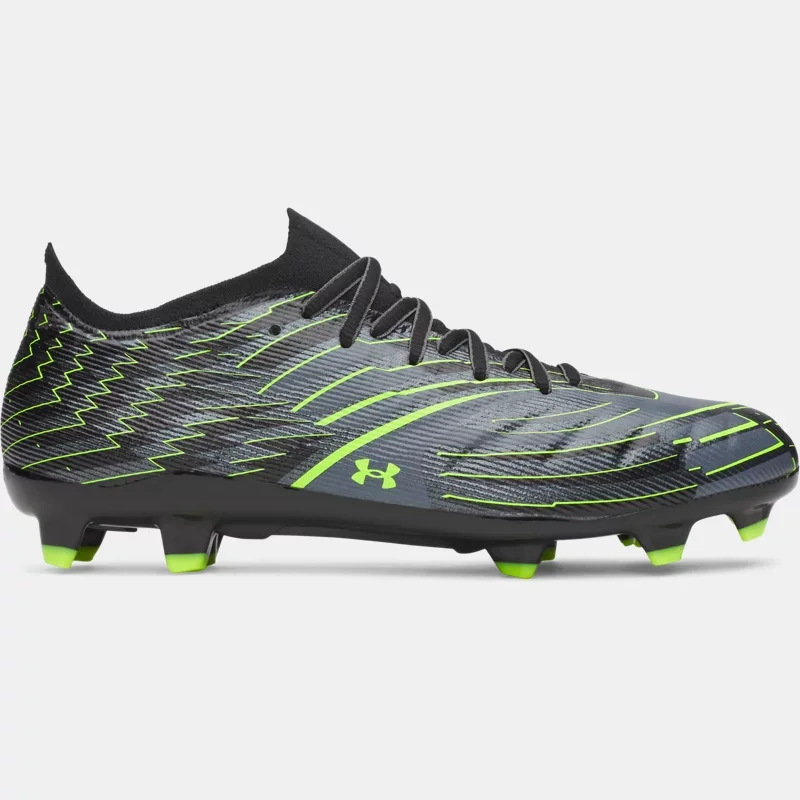 Shadow Pro 4 FG Unisex Soccer Cleats Black Titan Gray Hyper Green 6 (EU 40)