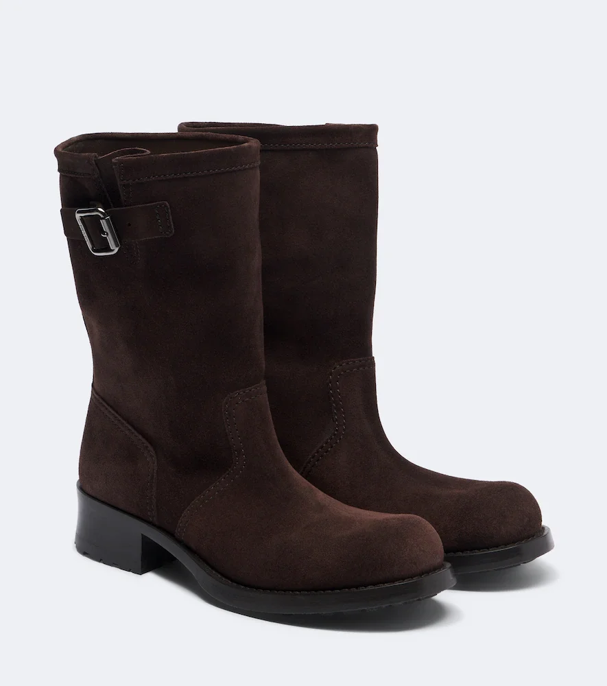 Shard suede biker boots