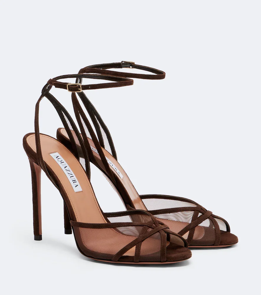 Shear suede sandals