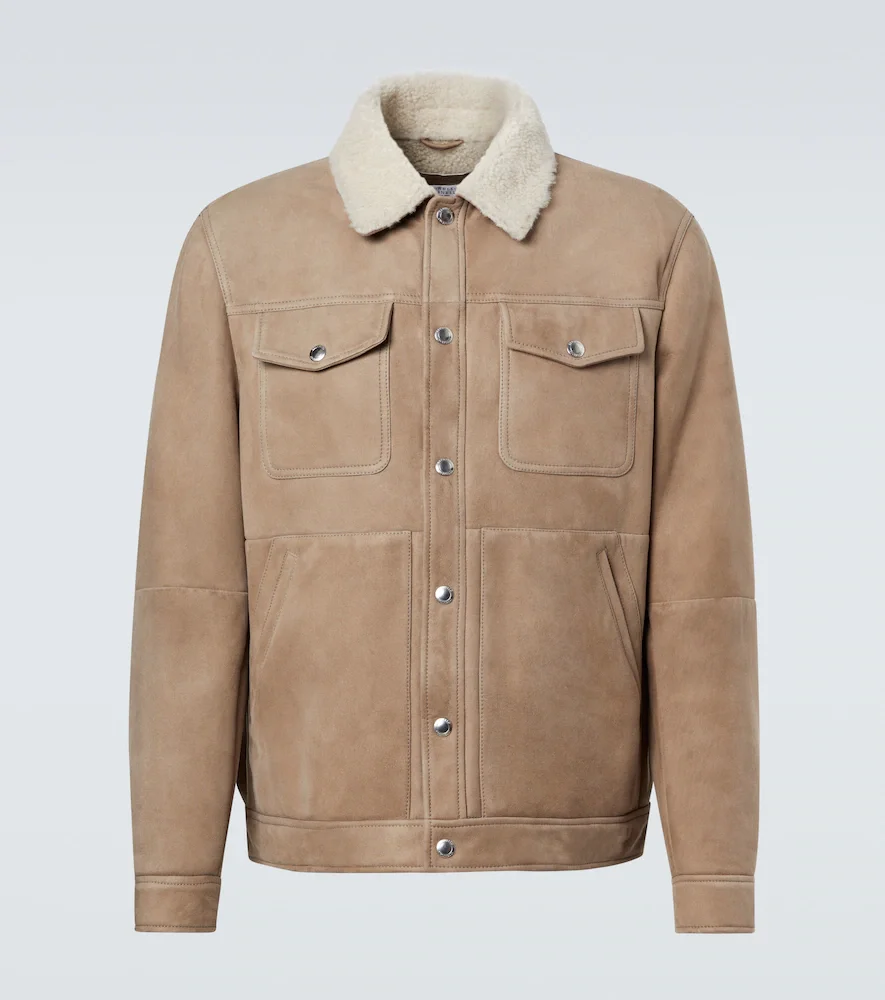 Shearling-lined suede jacket
