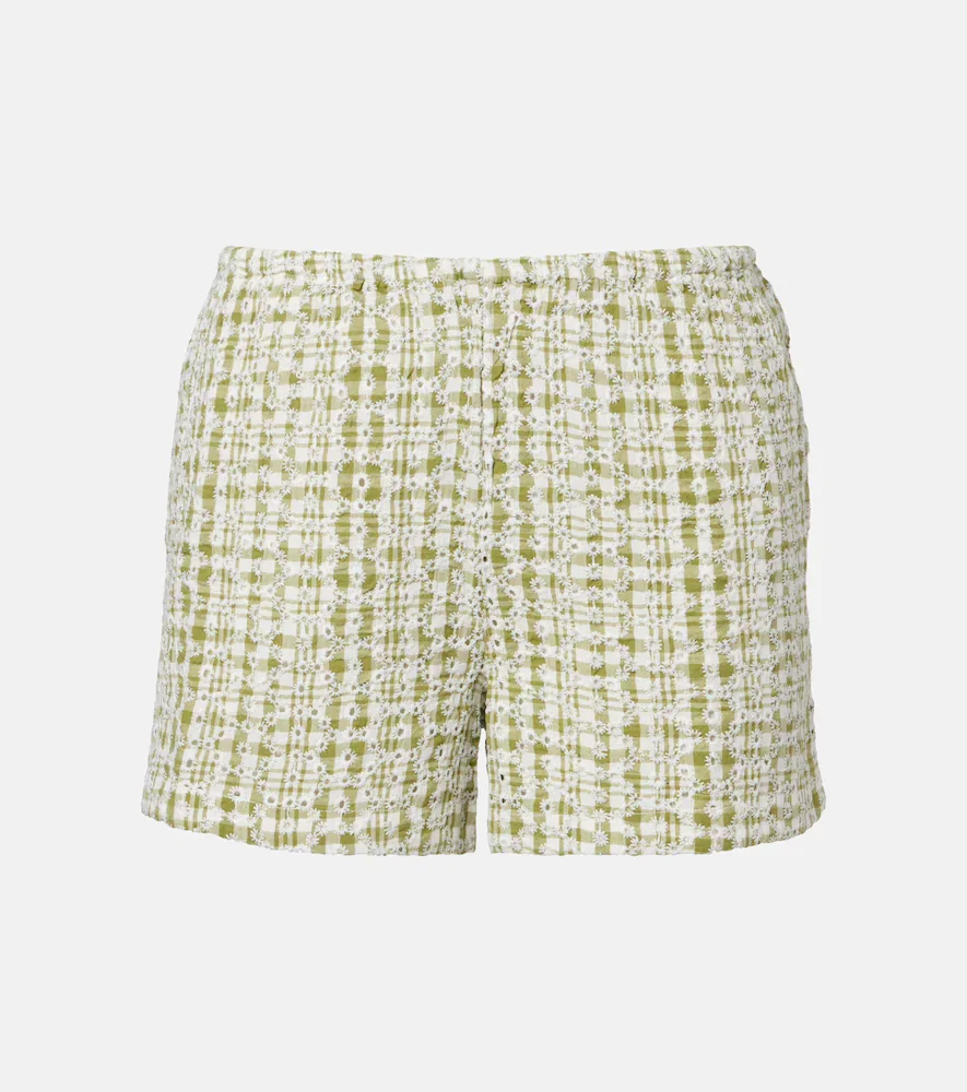 Short Daniela en coton mélangé à broderie