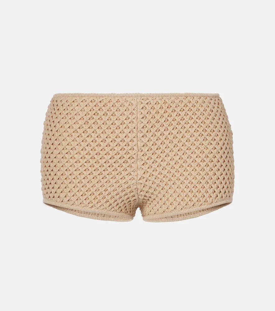 Shorts de croché de mezcla de algodón