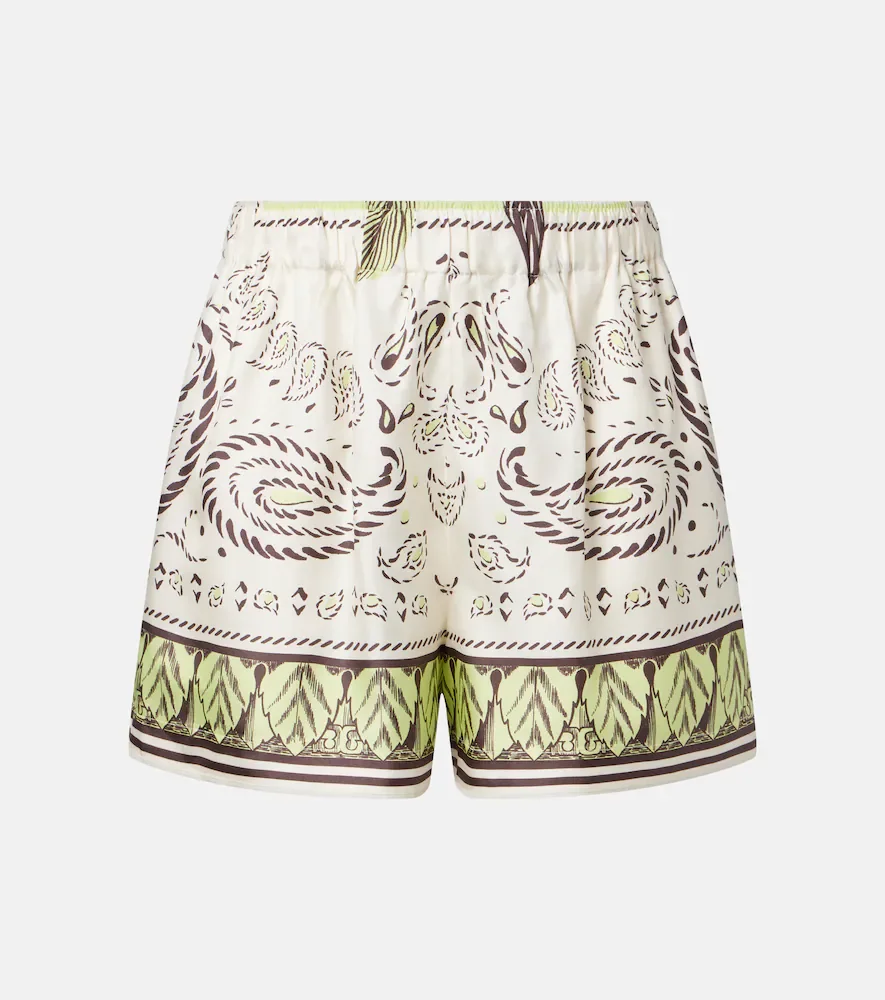 Shorts de seda estampados