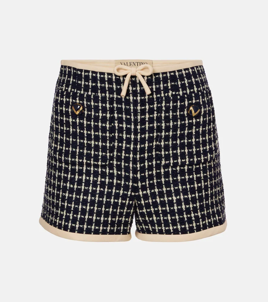 Shorts VLogo de bouclé a cuadros