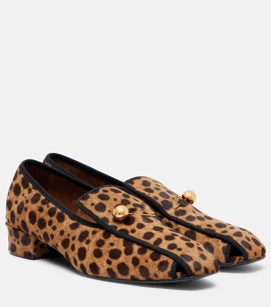 Showtime calf hair loafer pumps