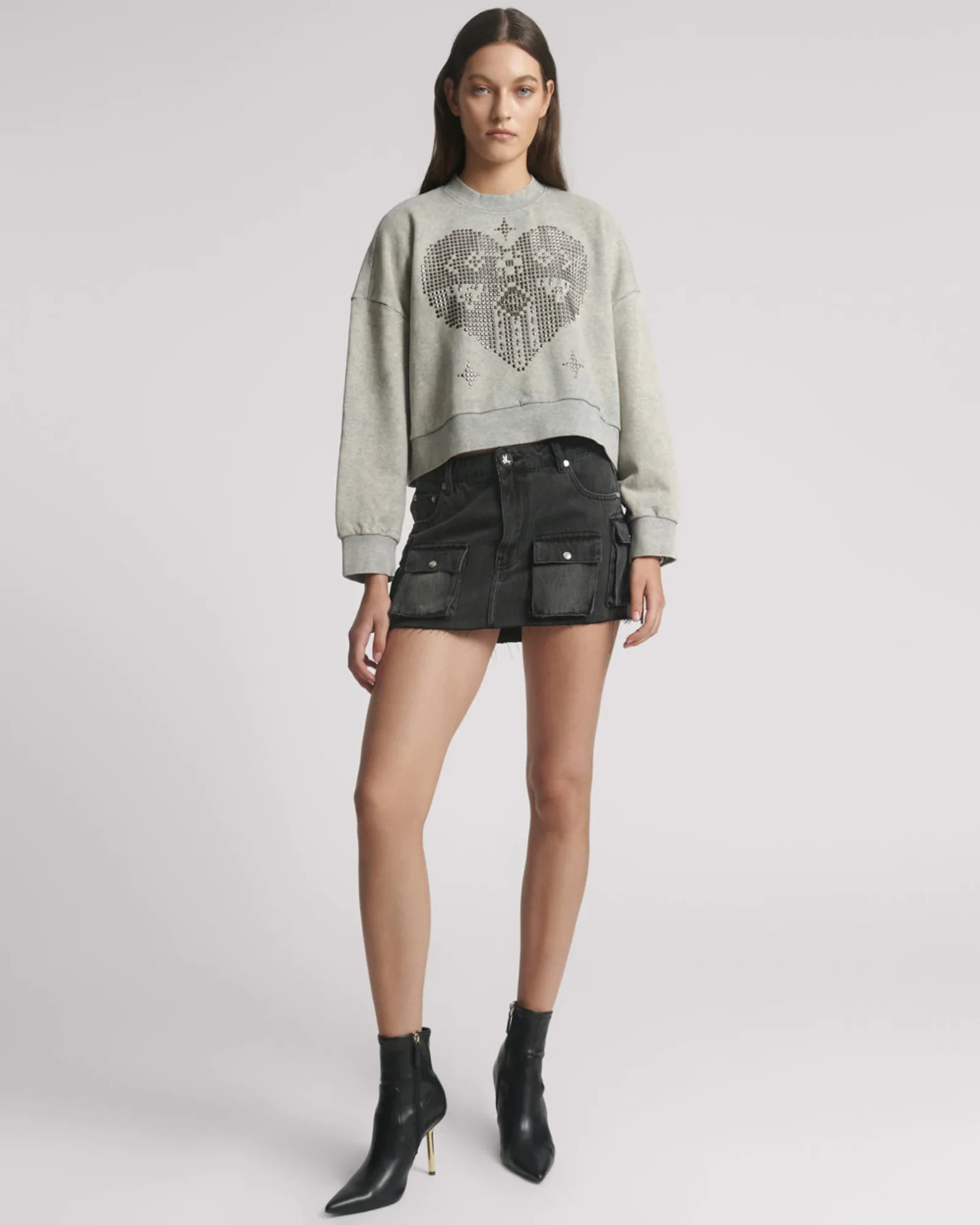 Sloane Low Waist Denim Mini Skirt Denim Skirts - Sloane Faded Black Size 25 One Teaspoon