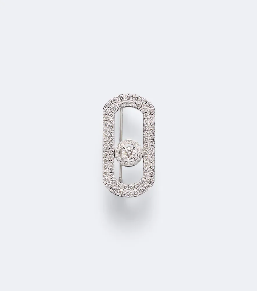So Move 18kt white gold brooch with diamonds