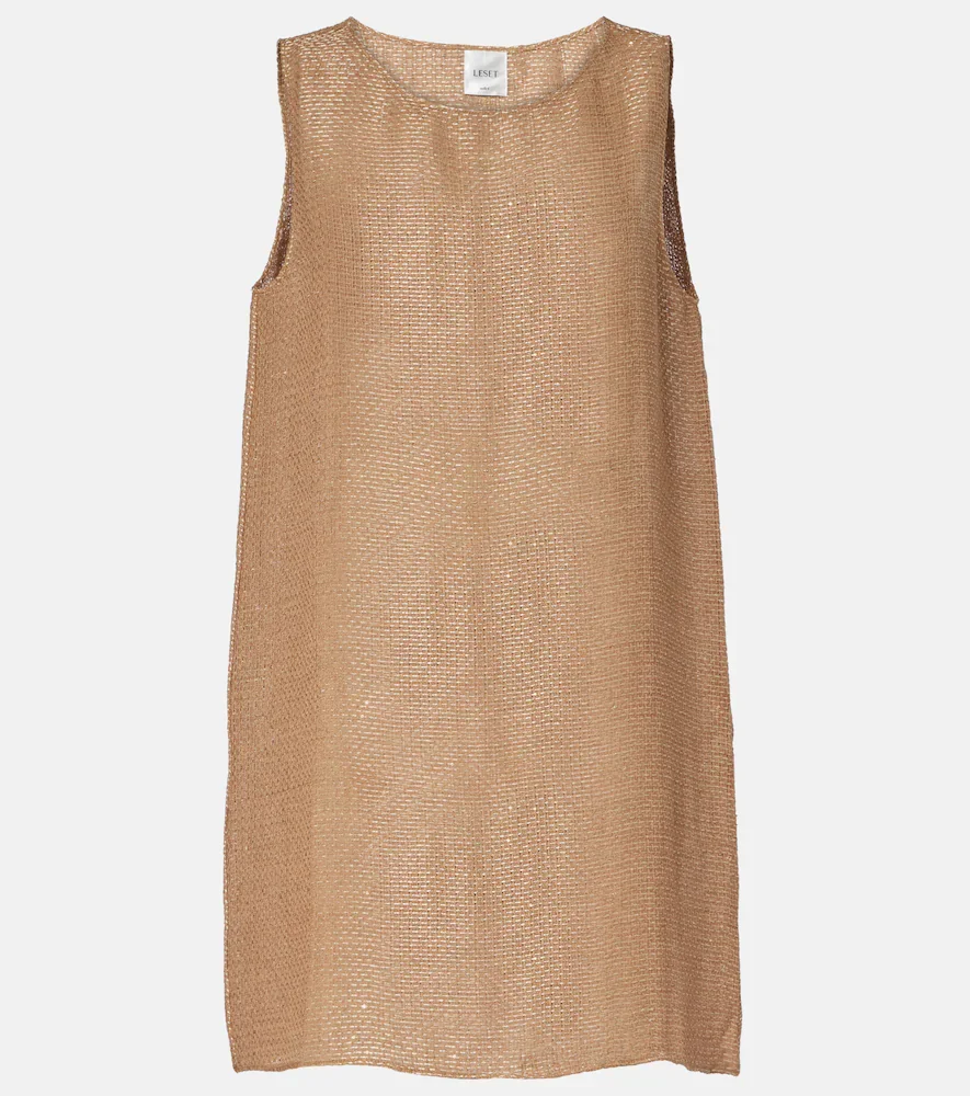 Stella sequined linen-blend minidress
